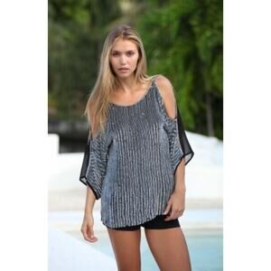 Karina‎ Grimaldi Bali Silk Beaded Top Large